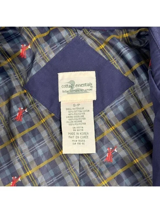 Vintage 90s Cottage Essentials Navy Blue Coat Womens Small Chore Barn Jacket - Picture 9 of 11